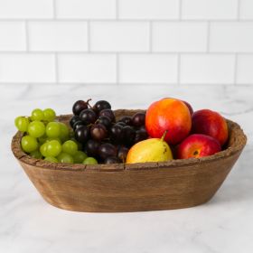 Artisan Wood Bark Oval Bowl LRG