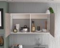 White-Light Grey Particle Board Napoles Wall Cabinet