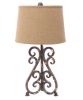 Bronze Vintage Metal Khaki Linen Shade - Table Lamp