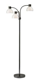 Black Three Light Tree Floor Lamp