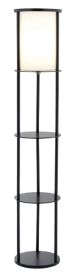 NEW Black Wood Finish Floor Lamp