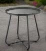 Gray Rounded Aluminum Outdoor Side Table