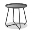 Gray Rounded Aluminum Outdoor Side Table