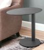 Gray Oval Aluminum Outdoor Side Table