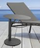 Gray Oval Aluminum Outdoor Side Table