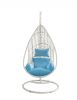 Blue and Steel stand finished Metal Outdoor Swing Chair with Blue Cushion