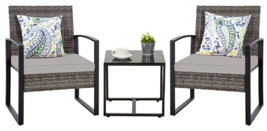 3 Piece Outdoor PE Rattan Furniture Set