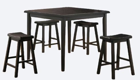 Five Piece Black Square Dining Set