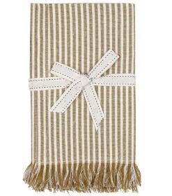 Set Of Eight Ochre Stripe Napkins