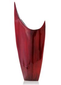 18" Red Aluminum Contemporary Pointed Table Vase