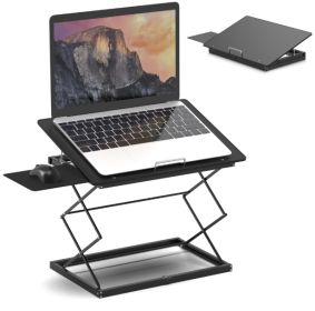 Black Compact Folding Laptop Desk or Laptop Stand with Mousepad