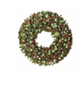 LED 60" Wreath w/ Red/White Concave Lights