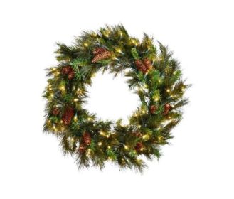 36" LED 30" Mixed Noble Wreath