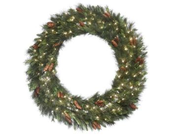 LED 48"Mixed Noble Wreath with Multi Lights