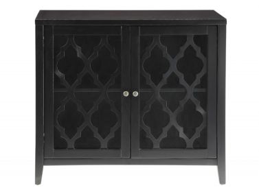 Black Sideboard with Two Glass Doors