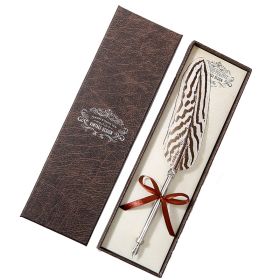 European Retro Feather Pen Gift Box (Option: SP008000SP Silver Chicken-0.5mm)