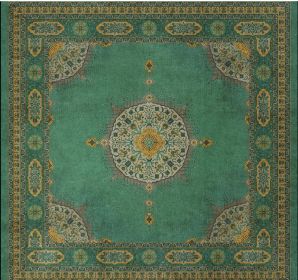 Persian Bazaar Tabriz Avesta (Option: Green,Yellow, size: 120x120)