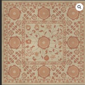 Persian Bazaar Samarkand Gazal (Option: Tan,Pink, size: 48x48)