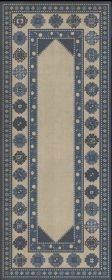 Persian Bazaar Lombalo Gradaren (Option: Blue,Cream, size: 36x90)