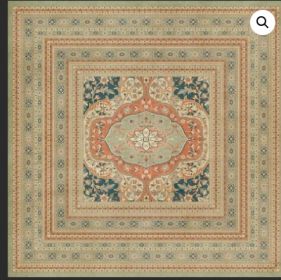 Persian Bazaar Farahan Roya (Option: Orange,Blue, size: 120x120)