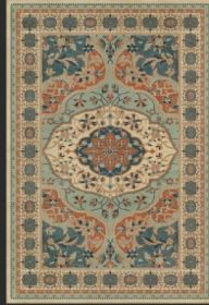 Persian Bazaar Farahan Ava (Option: Orange,Blue, size: 52x76)