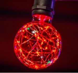 G125 Plastic Globe Bulb with Fairy Lights Inside (Option: Red)