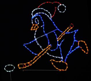 LED Hockey Penguin w/ Puck (Option: Left Facing)