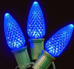 LED C9 Faceted Bulb (Option: Blue)