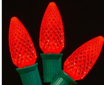 LED C9 Faceted Bulb (Option: Red)