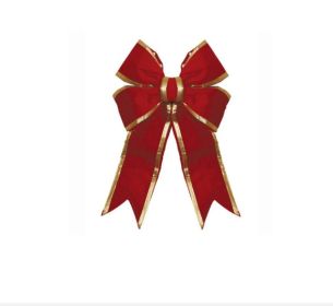 36" Bow Red Velvet Trim 4-Loop (Option: Gold)