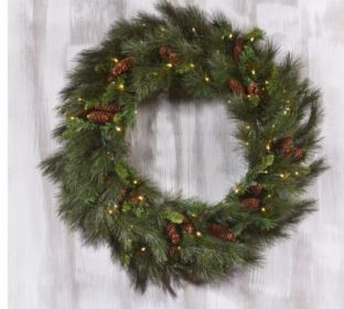 LED 36" Mixed Noble Wreath with lights (Option: White Lights)