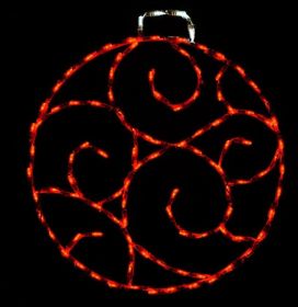 LED Scroll Ornament Small (Option: Red)