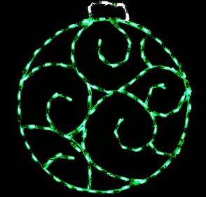 LED Scroll Ornament Small (Option: Green)