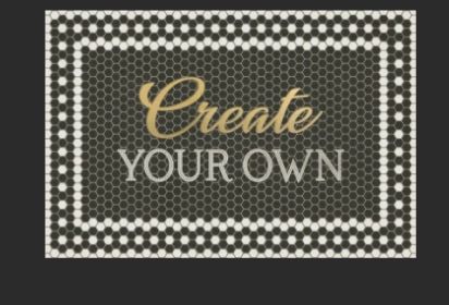 Mosaic 46th Street Customized with Gold script (Option: Aged Black,Cream, size: 24x36)