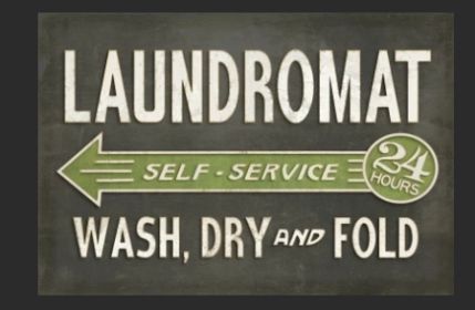 Vintage Vinyl Laundromat Black (Option: Aged Black,Cream, size: 24x36)